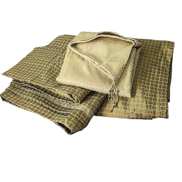 Peri Hawkins Collection 2 Panel Set Curtains  Lt Green Valance Beaded Tassel - Picture 3 of 4